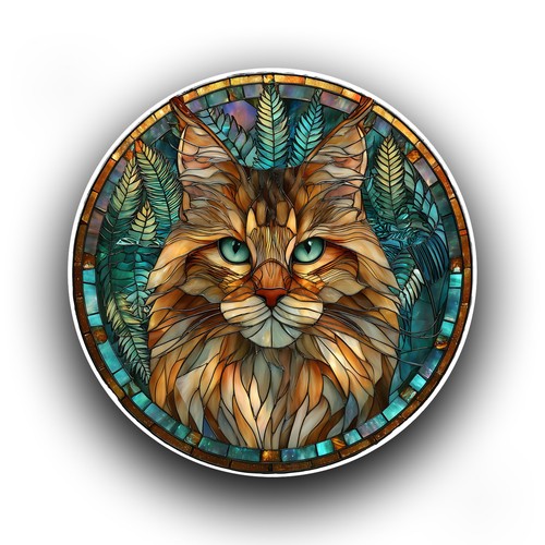 Maine coon cat - coon, stained
