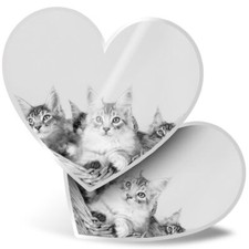 2 x Heart Stickers 15 cm - BW