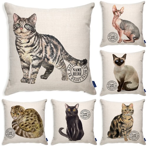 Personalised cat cushion cover - cushion,