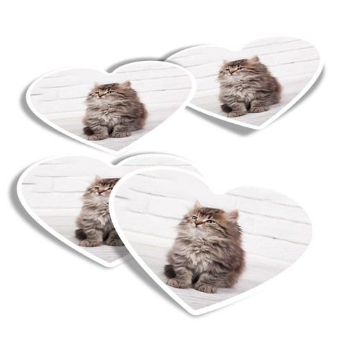 Heart stickers fluffy - 4x,