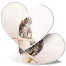 2 x Heart Stickers 7.5 cm -